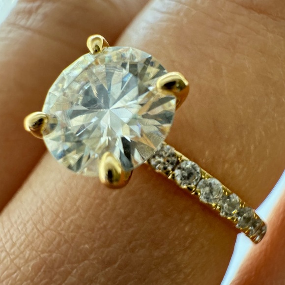 1.5CT moissanite engagement ring yellow gold size 8
